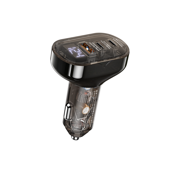 REMAX Cybo Series 72W PD+QC 1A+2C Transparent Fast Car Charger with Digital Display  RCC351