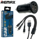 REMAX Vanguard Series 2.4A   2 USB Car Charger  3-in-1 Charging Cable  RCC236